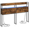 vidaXL Storage Headboard with Shelf Smoked oak 140 cm Engineered wood