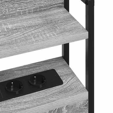 vidaXL Storage Headboard with Shelf Grey sonoma 140 cm Engineered wood