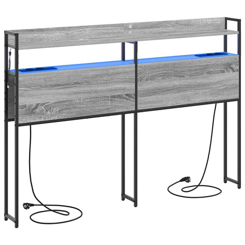 vidaXL Storage Headboard with Shelf Grey sonoma 140 cm Engineered wood