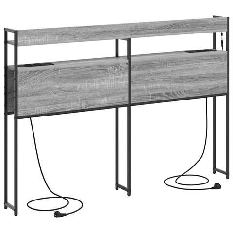 vidaXL Storage Headboard with Shelf Grey sonoma 140 cm Engineered wood