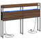 vidaXL Storage Headboard with Shelf Brown oak 140 cm Engineered wood