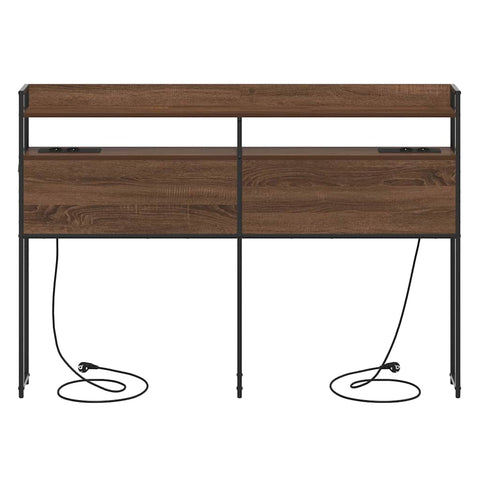 vidaXL Storage Headboard with Shelf Brown oak 140 cm Engineered wood