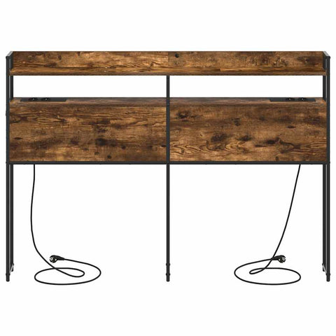 vidaXL Headboard with Shelf Smoked oak 150 cm Engineered wood