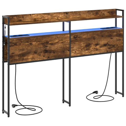 vidaXL Headboard with Shelf Smoked oak 160 cm Engineered wood