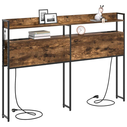 vidaXL Headboard with Shelf Smoked oak 160 cm Engineered wood