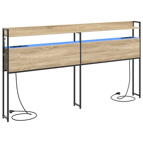 vidaXL Headboard with Shelf Sonoma oak 180 cm Engineered wood