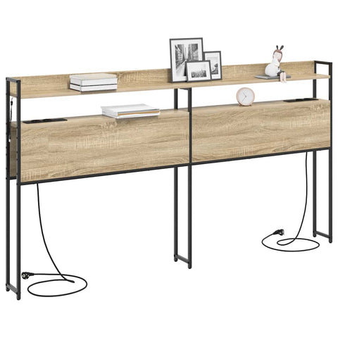vidaXL Headboard with Shelf Sonoma oak 180 cm Engineered wood