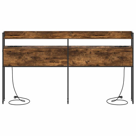 vidaXL Headboard with Shelf Smoked oak 180 cm Engineered wood