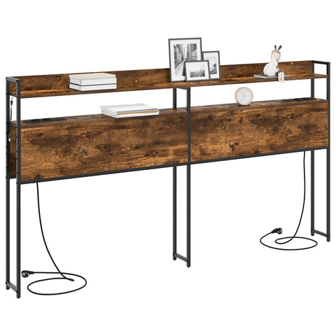 vidaXL Headboard with Shelf Smoked oak 180 cm Engineered wood