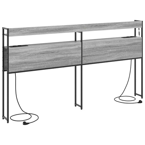 vidaXL Headboard with Shelf Grey sonoma 180 cm Engineered wood