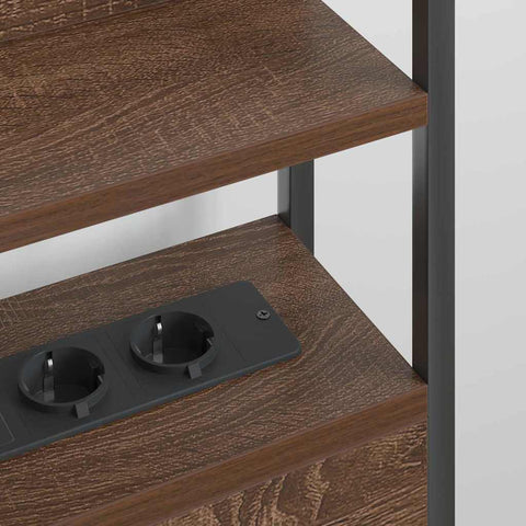 vidaXL Headboard with Shelf Brown oak 180 cm Engineered wood