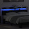vidaXL Headboard with Shelf Black oak 200 cm Engineered wood
