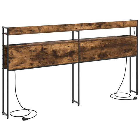 vidaXL Headboard with Shelf Smoked oak 200 cm Engineered wood