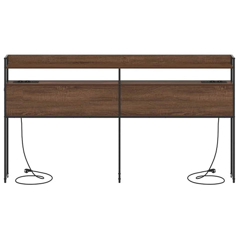 vidaXL Headboard with Shelf Brown oak 200 cm Engineered wood