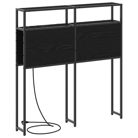 vidaXL Storage Headboard with Shelf Black oak 75 cm Engineered wood