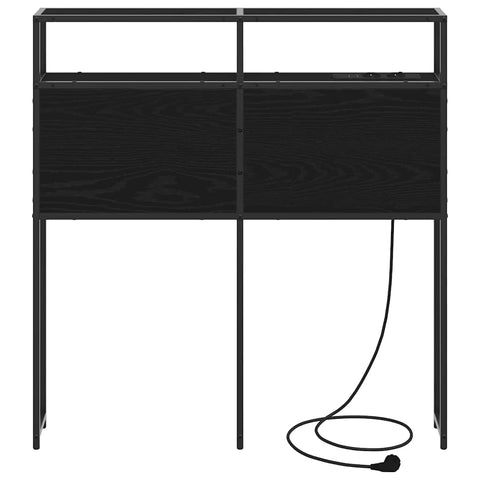 vidaXL Storage Headboard with Shelf Black oak 75 cm Engineered wood