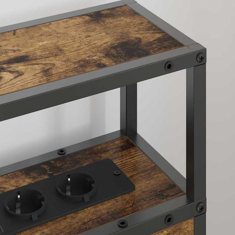 vidaXL Storage Headboard with Shelf Smoked oak 75 cm Engineered wood