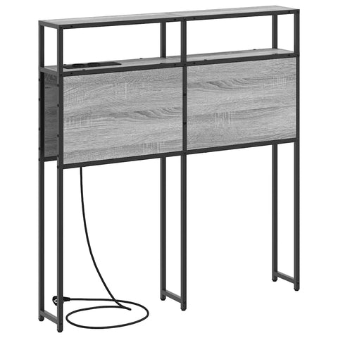 vidaXL Storage Headboard with Shelf Grey sonoma 80 cm Engineered wood