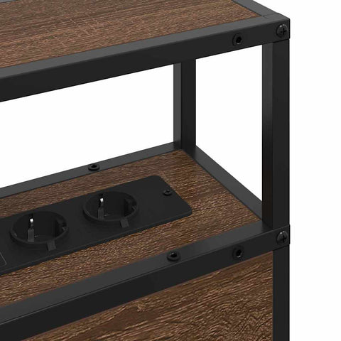 vidaXL Storage Headboard with Shelf Brown oak 80 cm Engineered wood