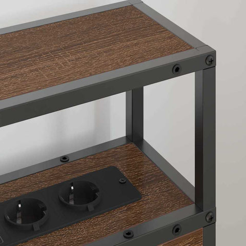 vidaXL Storage Headboard with Shelf Brown oak 80 cm Engineered wood