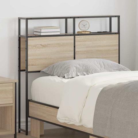 vidaXL Storage Headboard with Shelf Sonoma oak 90 cm Engineered wood