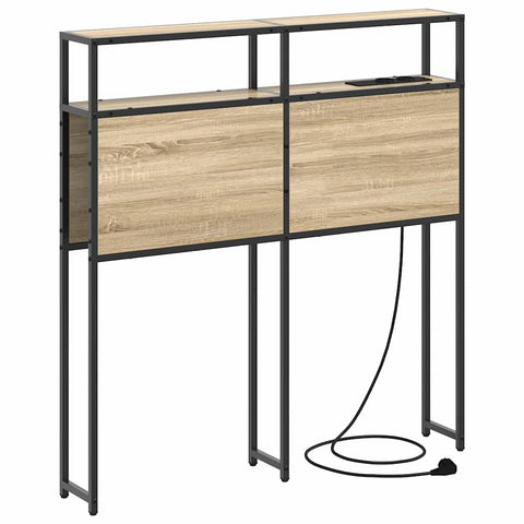 vidaXL Storage Headboard with Shelf Sonoma oak 90 cm Engineered wood
