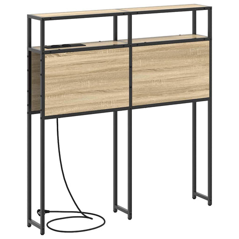 vidaXL Storage Headboard with Shelf Sonoma oak 90 cm Engineered wood