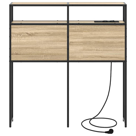 vidaXL Storage Headboard with Shelf Sonoma oak 90 cm Engineered wood