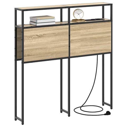 vidaXL Storage Headboard with Shelf Sonoma oak 90 cm Engineered wood
