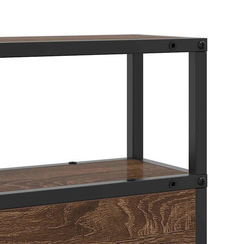 vidaXL Storage Headboard with Shelf Brown oak 90 cm Engineered wood