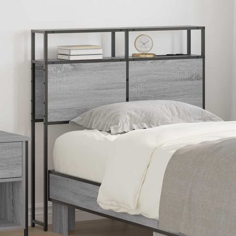 vidaXL Storage Headboard with Shelf Grey sonoma 100 cm Engineered wood