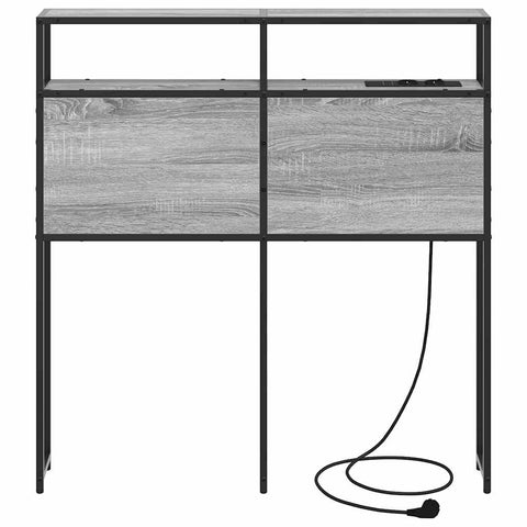 vidaXL Storage Headboard with Shelf Grey sonoma 100 cm Engineered wood