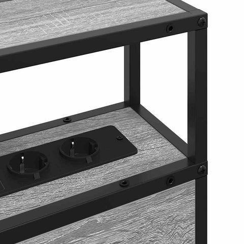 vidaXL Storage Headboard with Shelf Grey sonoma 120 cm Engineered wood