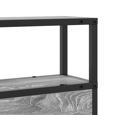 vidaXL Storage Headboard with Shelf Grey sonoma 120 cm Engineered wood
