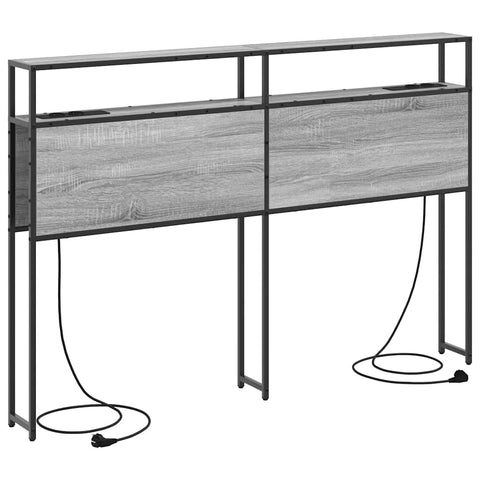 vidaXL Storage Headboard with Shelf Grey sonoma 120 cm Engineered wood