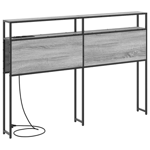 vidaXL Storage Headboard with Shelf Grey sonoma 120 cm Engineered wood