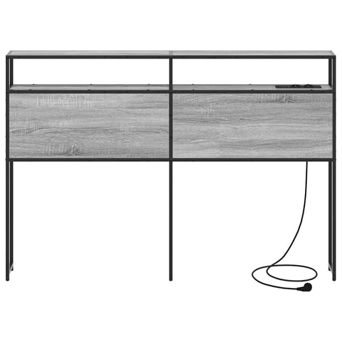 vidaXL Storage Headboard with Shelf Grey sonoma 120 cm Engineered wood