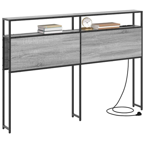 vidaXL Storage Headboard with Shelf Grey sonoma 120 cm Engineered wood