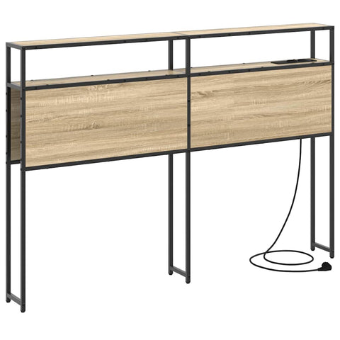 vidaXL Storage Headboard with Shelf Sonoma oak 135 cm Engineered wood