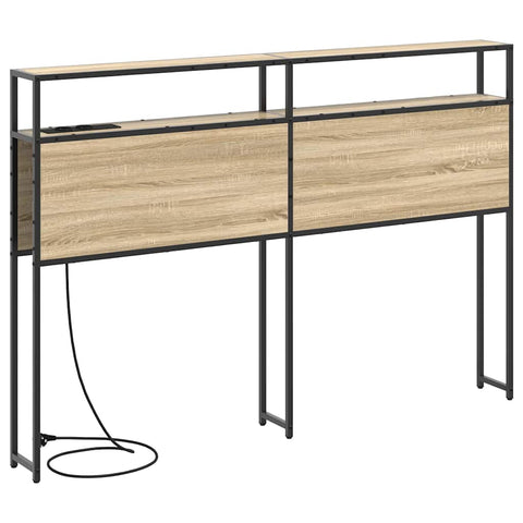 vidaXL Storage Headboard with Shelf Sonoma oak 135 cm Engineered wood
