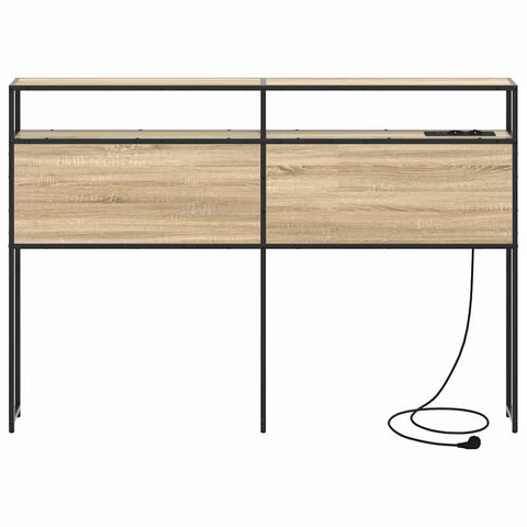 vidaXL Storage Headboard with Shelf Sonoma oak 135 cm Engineered wood