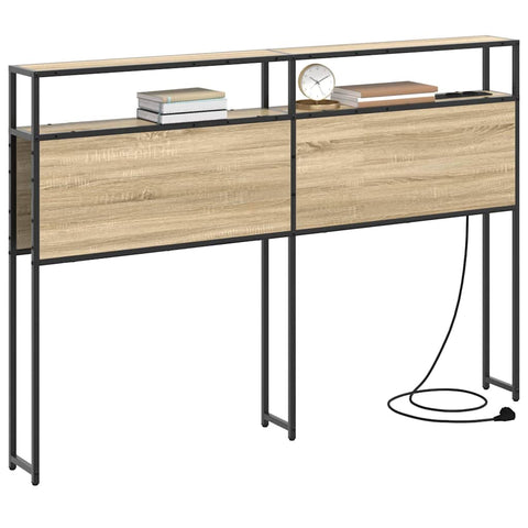 vidaXL Storage Headboard with Shelf Sonoma oak 135 cm Engineered wood