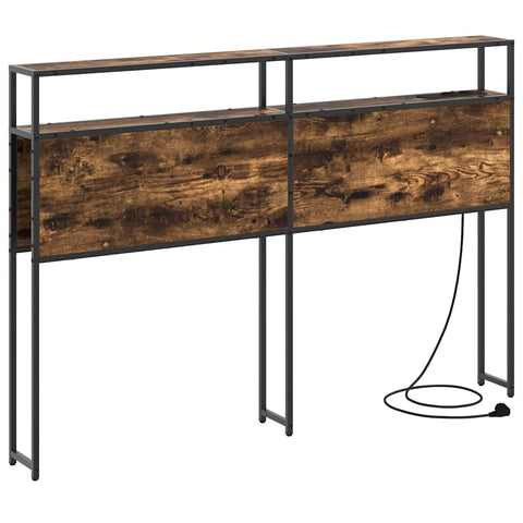 vidaXL Storage Headboard with Shelf Smoked oak 135 cm Engineered wood