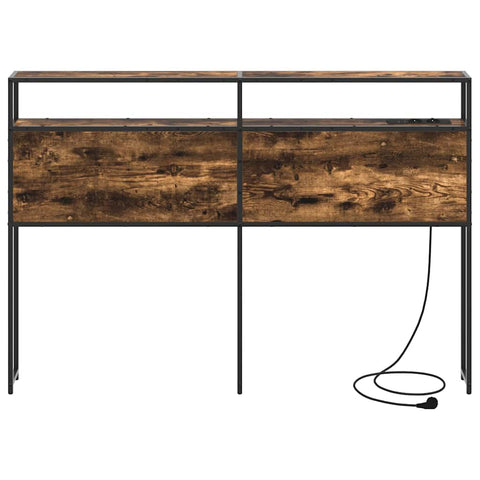 vidaXL Storage Headboard with Shelf Smoked oak 135 cm Engineered wood