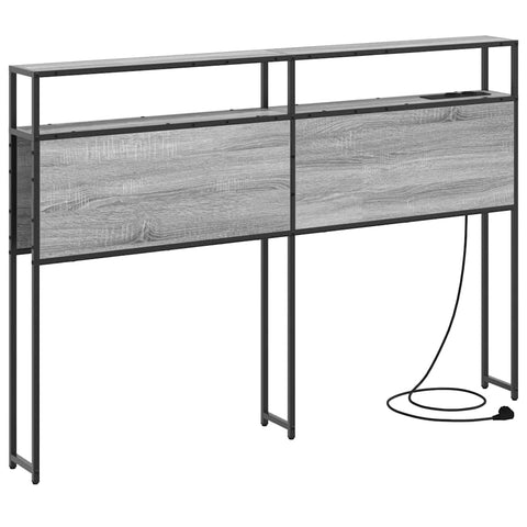 vidaXL Storage Headboard with Shelf Grey sonoma 135 cm Engineered wood