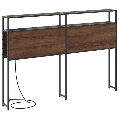 vidaXL Storage Headboard with Shelf Brown oak 135 cm Engineered wood