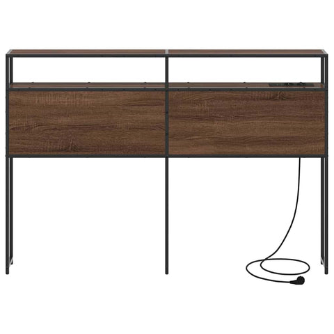 vidaXL Storage Headboard with Shelf Brown oak 135 cm Engineered wood
