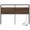 vidaXL Storage Headboard with Shelf Brown oak 135 cm Engineered wood