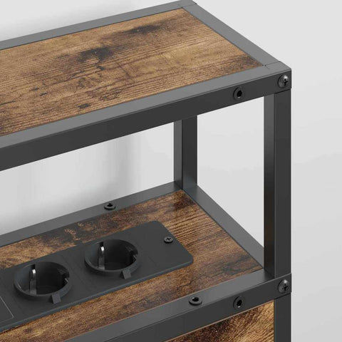 vidaXL Storage Headboard with Shelf Smoked oak 140 cm Engineered wood