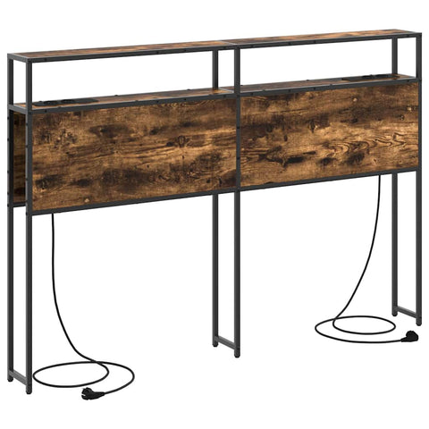 vidaXL Storage Headboard with Shelf Smoked oak 140 cm Engineered wood